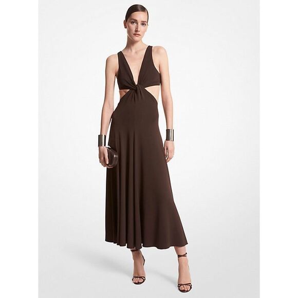 Michael Kors Dresses & Skirts - NWT Michael Kors Collection Twisted Cut Out Maxi Dress Chocolate Size US 8 $1690